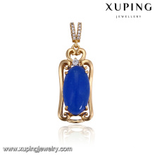 32920 Hot sale noble girl's jewelry simple design oval shaped imitation gemstone colorful pendant